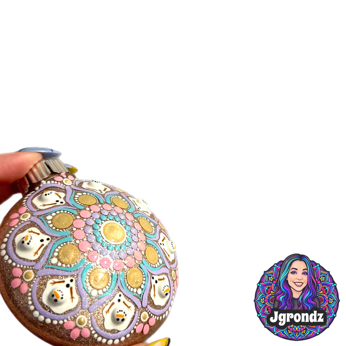 3” Melting Snowman Mandala Ornament