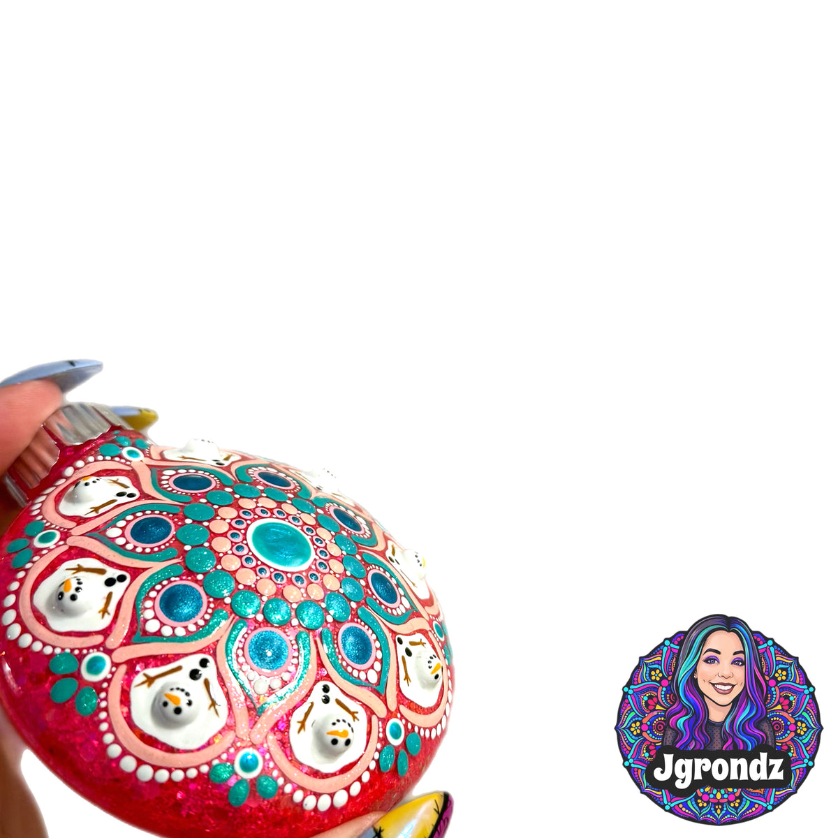 3” Melting Snowman Mandala Ornament