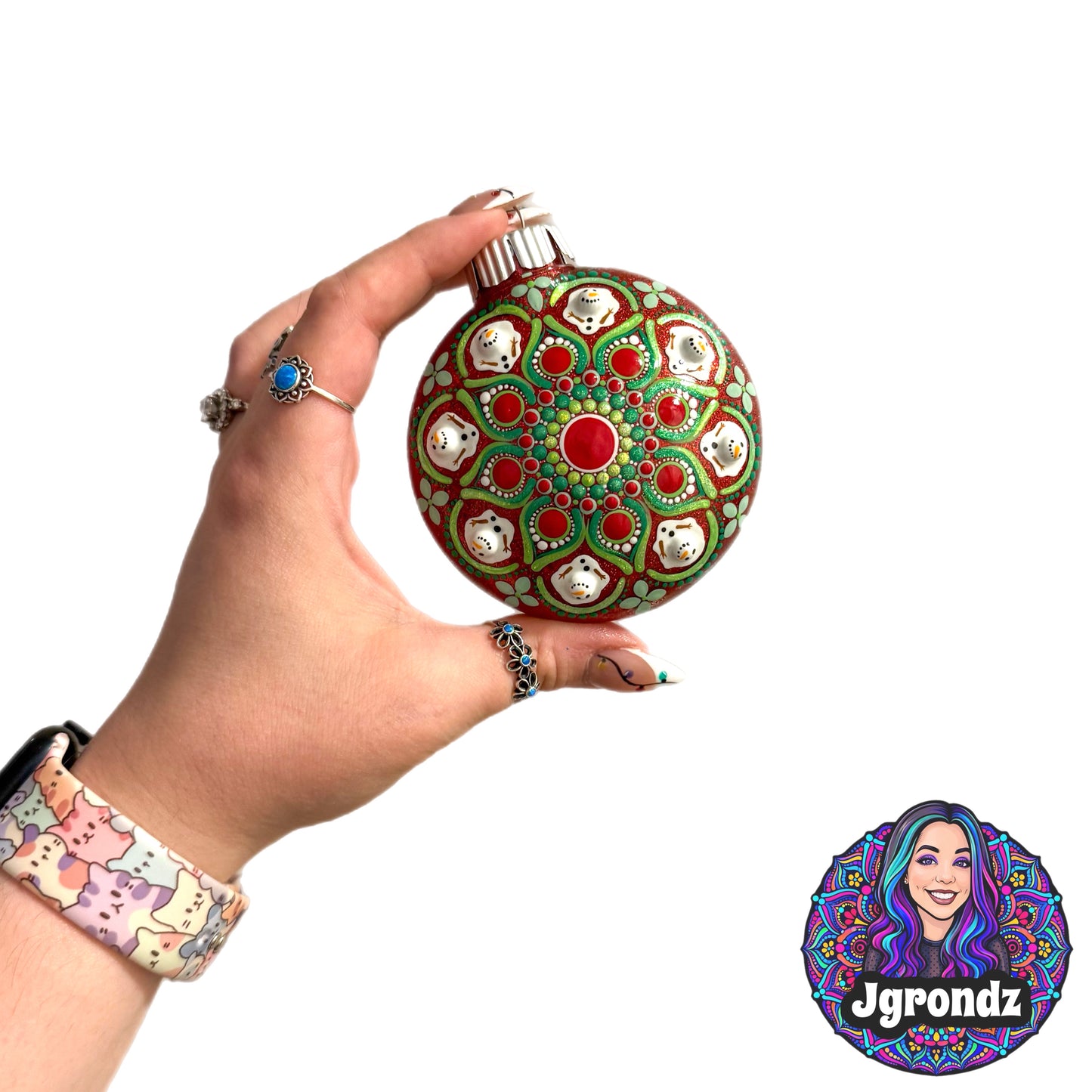 3” Melting Snowman Mandala Ornament