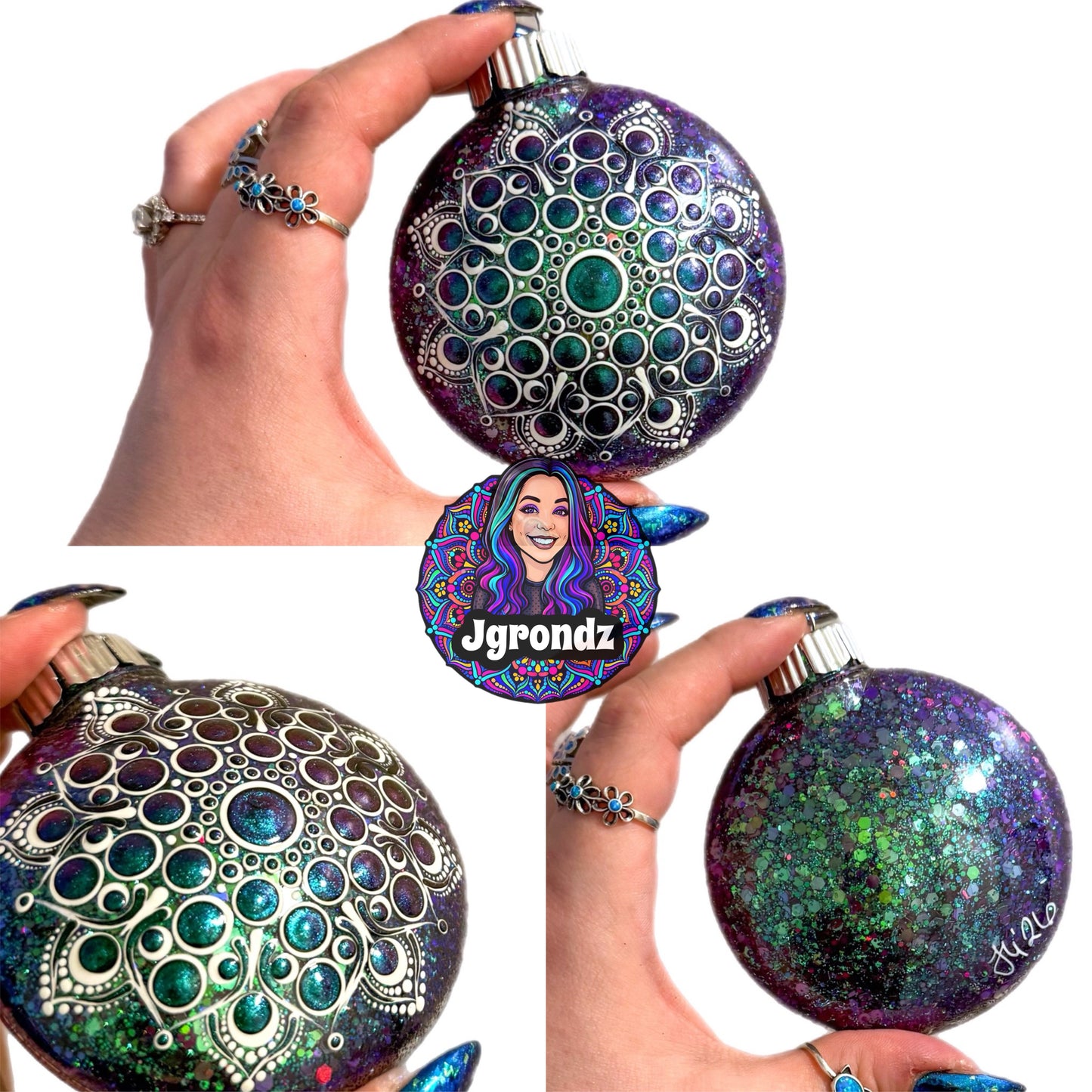 3” Oil Slick Mandala Ornament