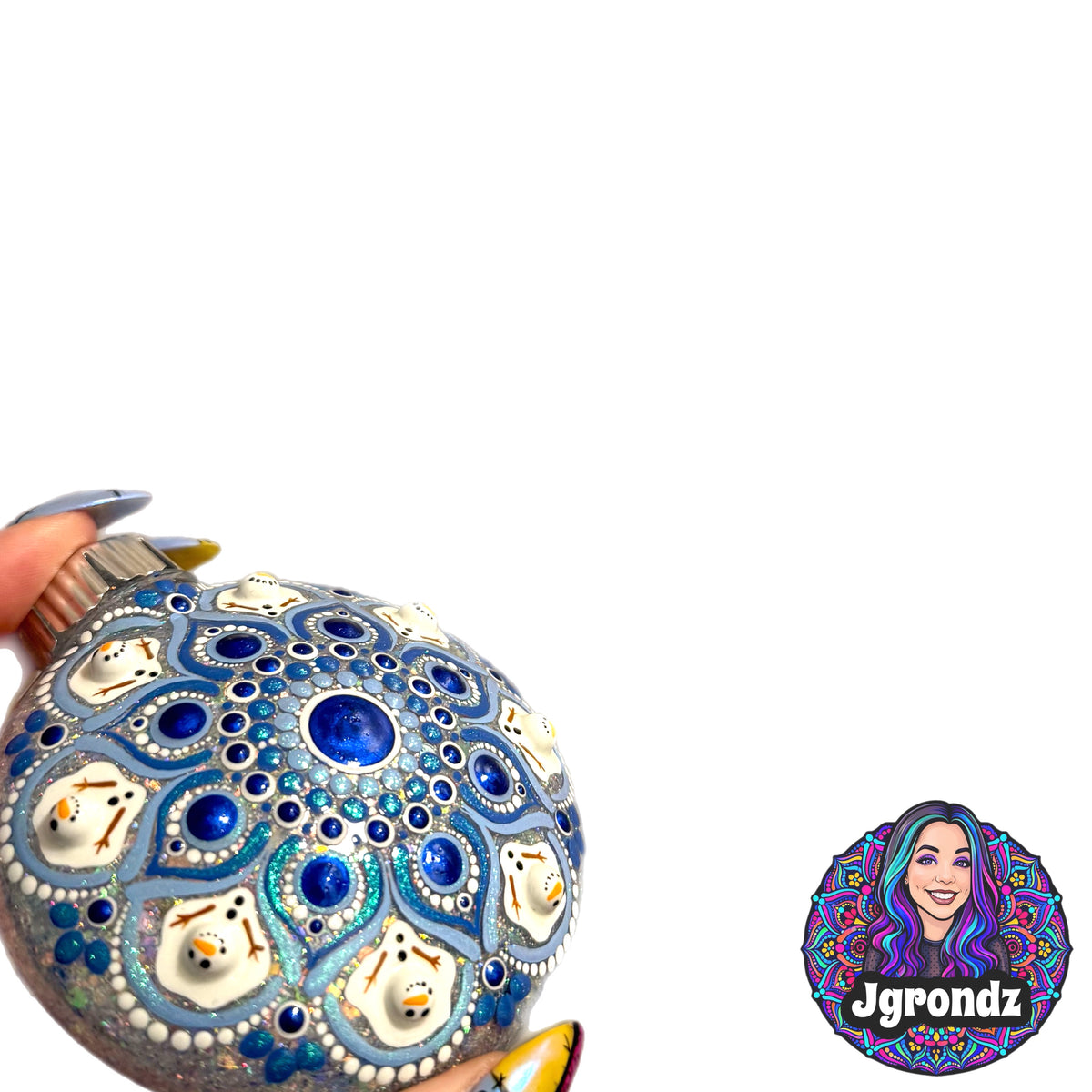 3” Melting Snowman Mandala Ornament