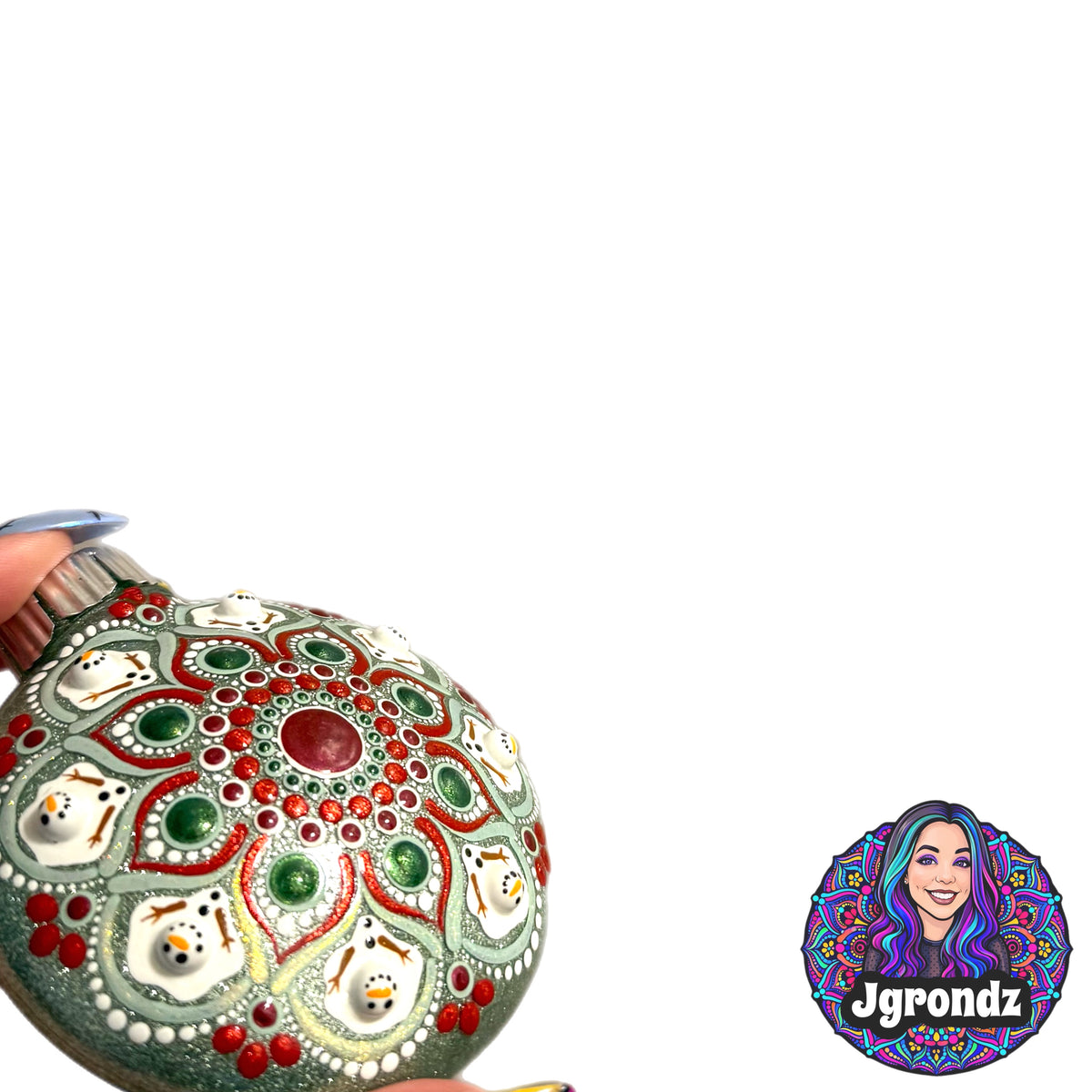 3” Melting Snowman Mandala Ornament