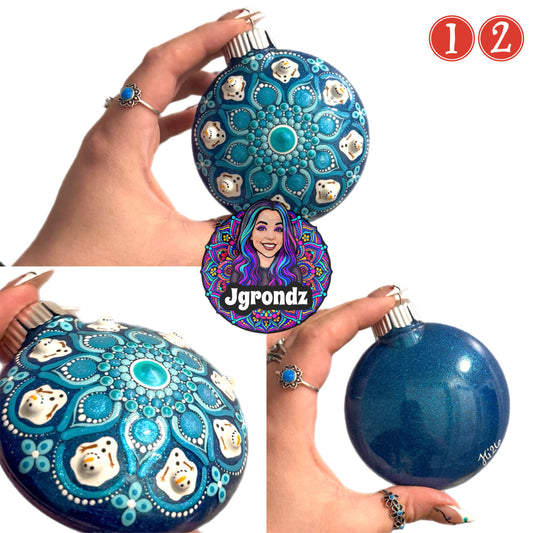 3” Melting Snowman Mandala Ornament