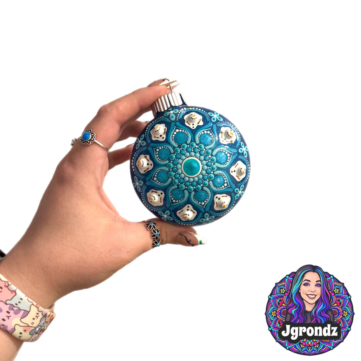 3” Melting Snowman Mandala Ornament