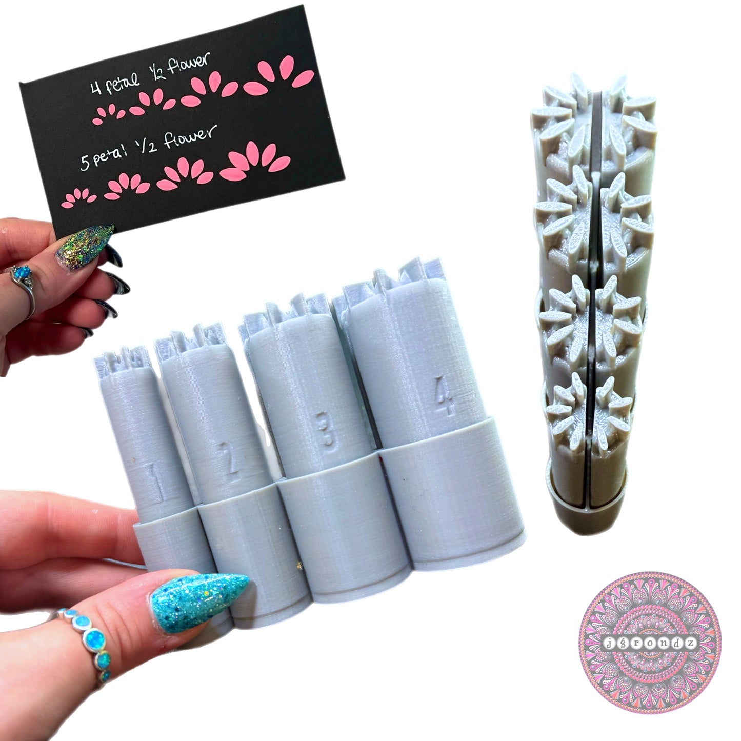 4&5 petal HALF Flower Dotting Tools