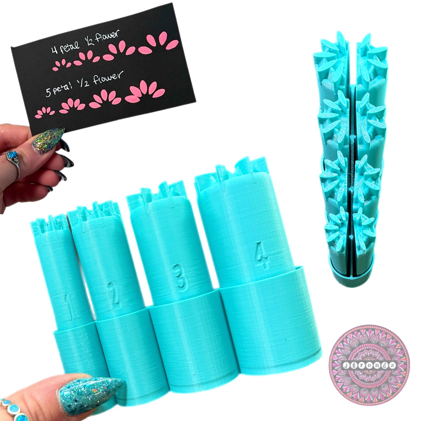 4&5 petal HALF Flower Dotting Tools