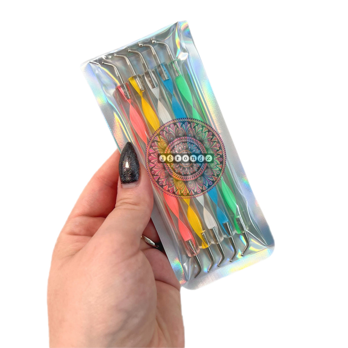 Curved 5pc Dotting tools for Mandala Dot Art, Bent dot art tools, painting tools .8mm-3mm