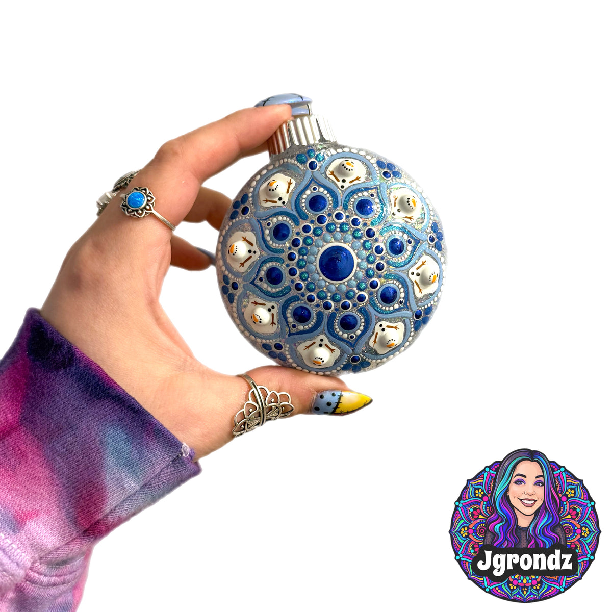 3” Melting Snowman Mandala Ornament
