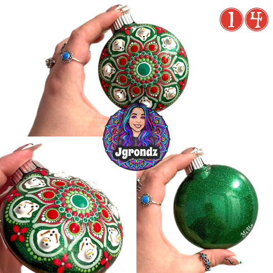 3” Melting Snowman Mandala Ornament