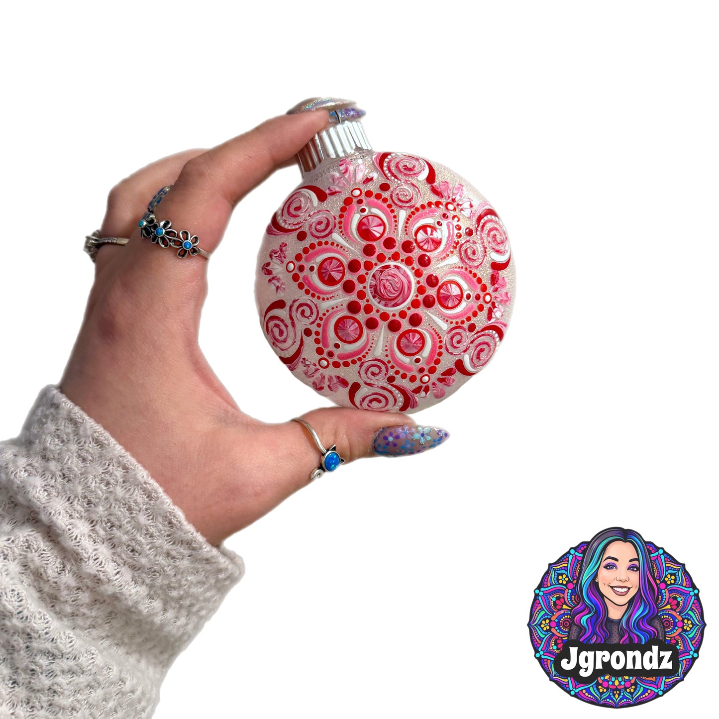 3” Peppermint Mandala Ornament