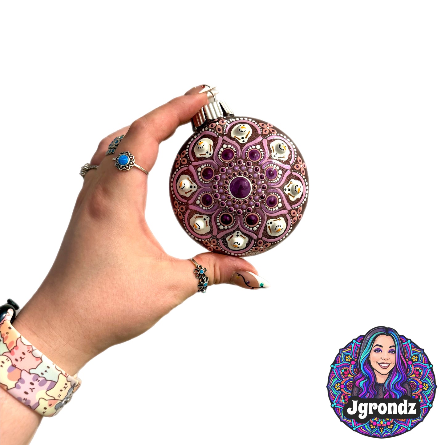 3” Melting Snowman Mandala Ornament