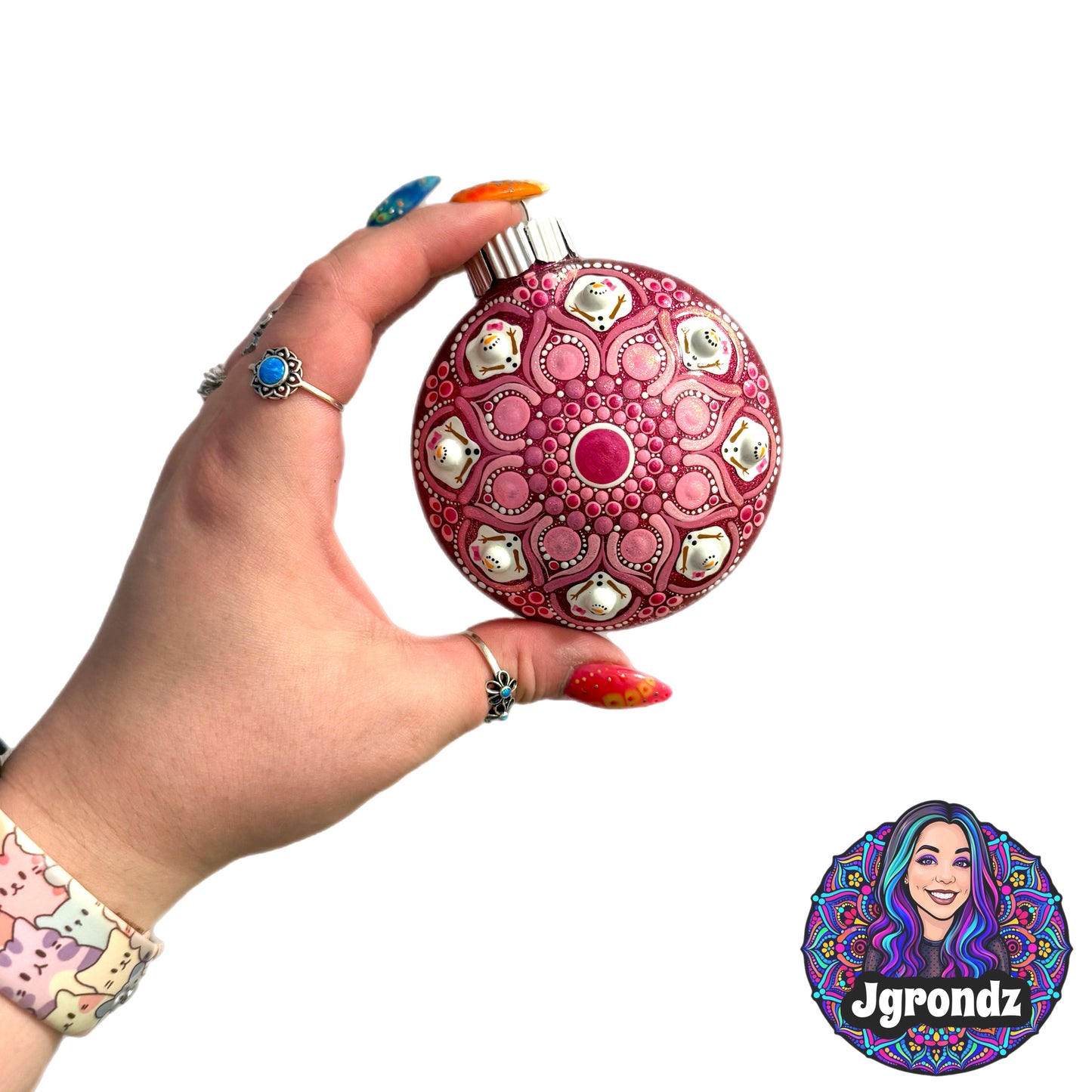 3” Melting Snowman Mandala Ornament