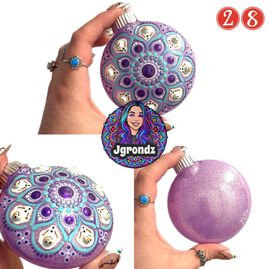 3” Melting Snowman Mandala Ornament