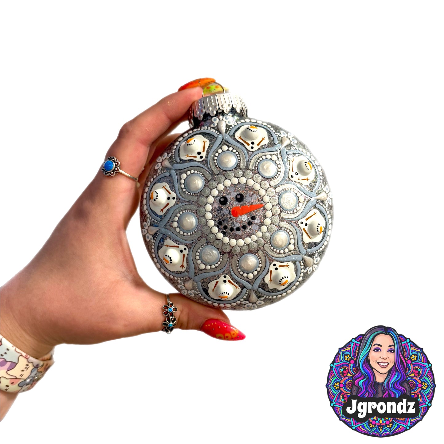 4” Melting Snowman Mandala Ornament