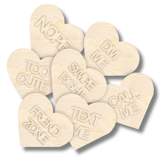 NEW Unfinished Wood Layered Conversation Heart Shelf Sitter | 6" Wide| 1/2" and 1/4" Wood | Wood Craft DIY