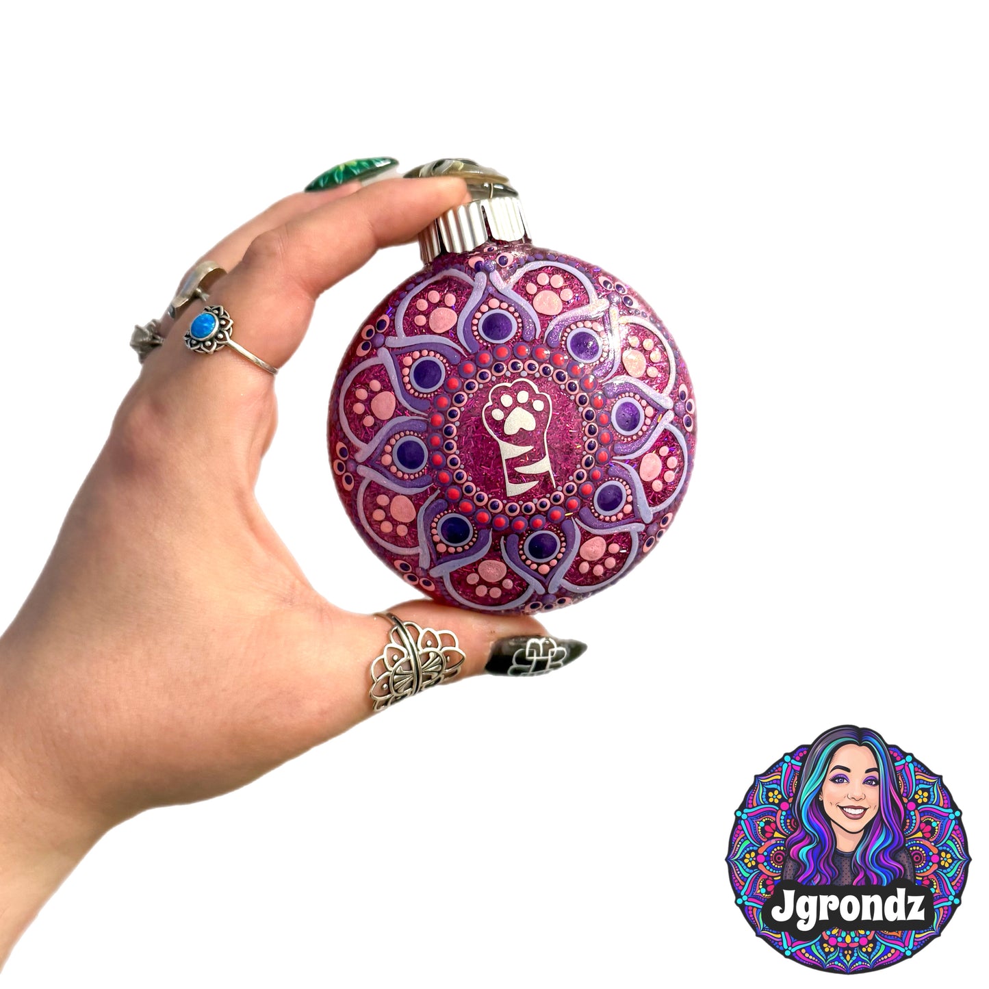 3” Cat Paw Mandala Ornament