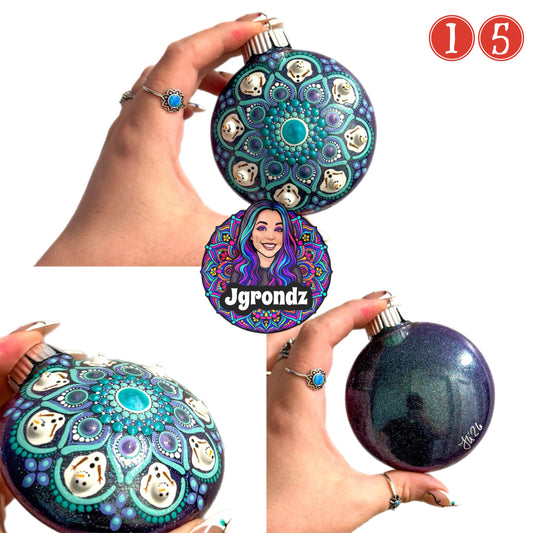 3” Melting Snowman Mandala Ornament