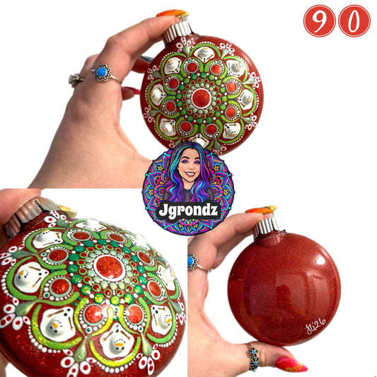 3” Melting Snowman Mandala Ornament