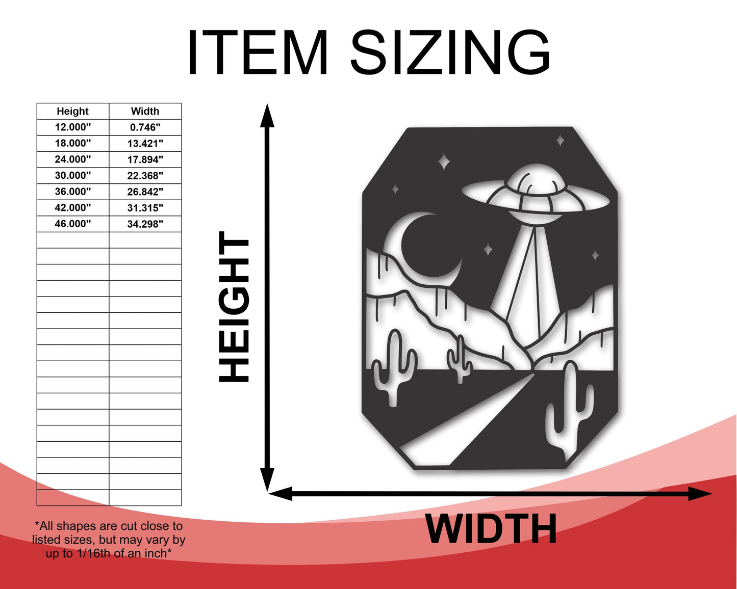 Metal UFO Over Desert Wall Art