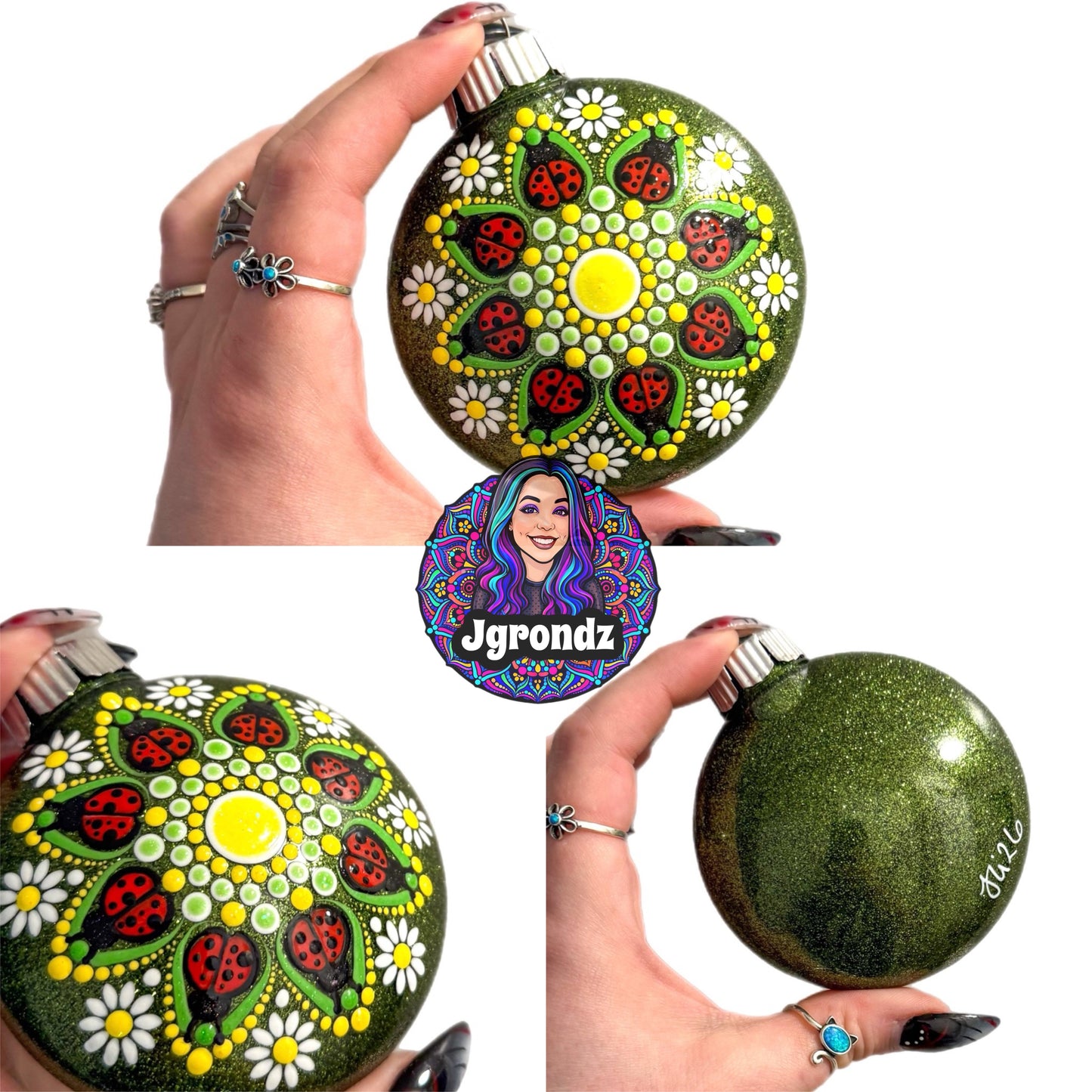 3” Ladybug Mandala Ornament