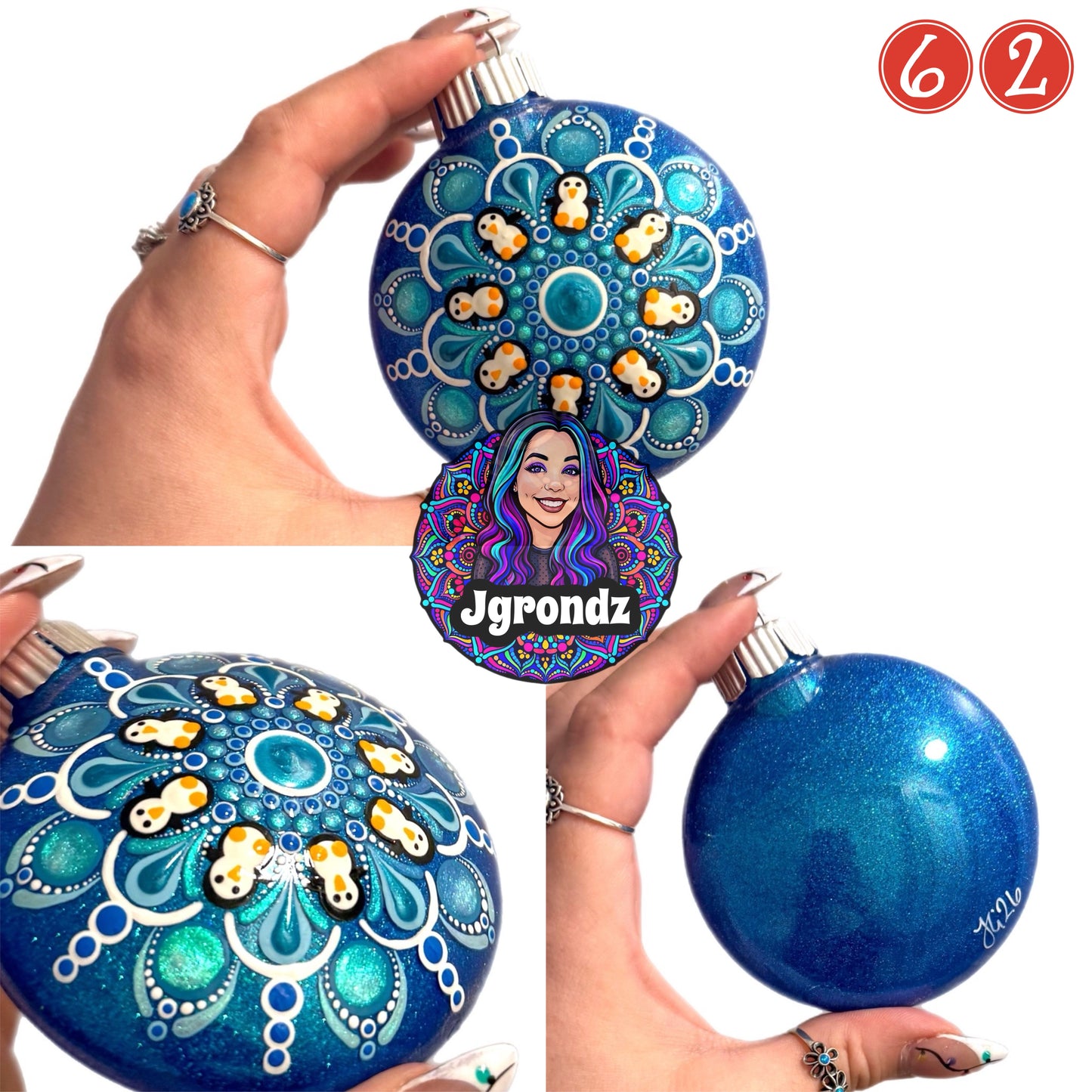 3” Penguin Mandala Ornament