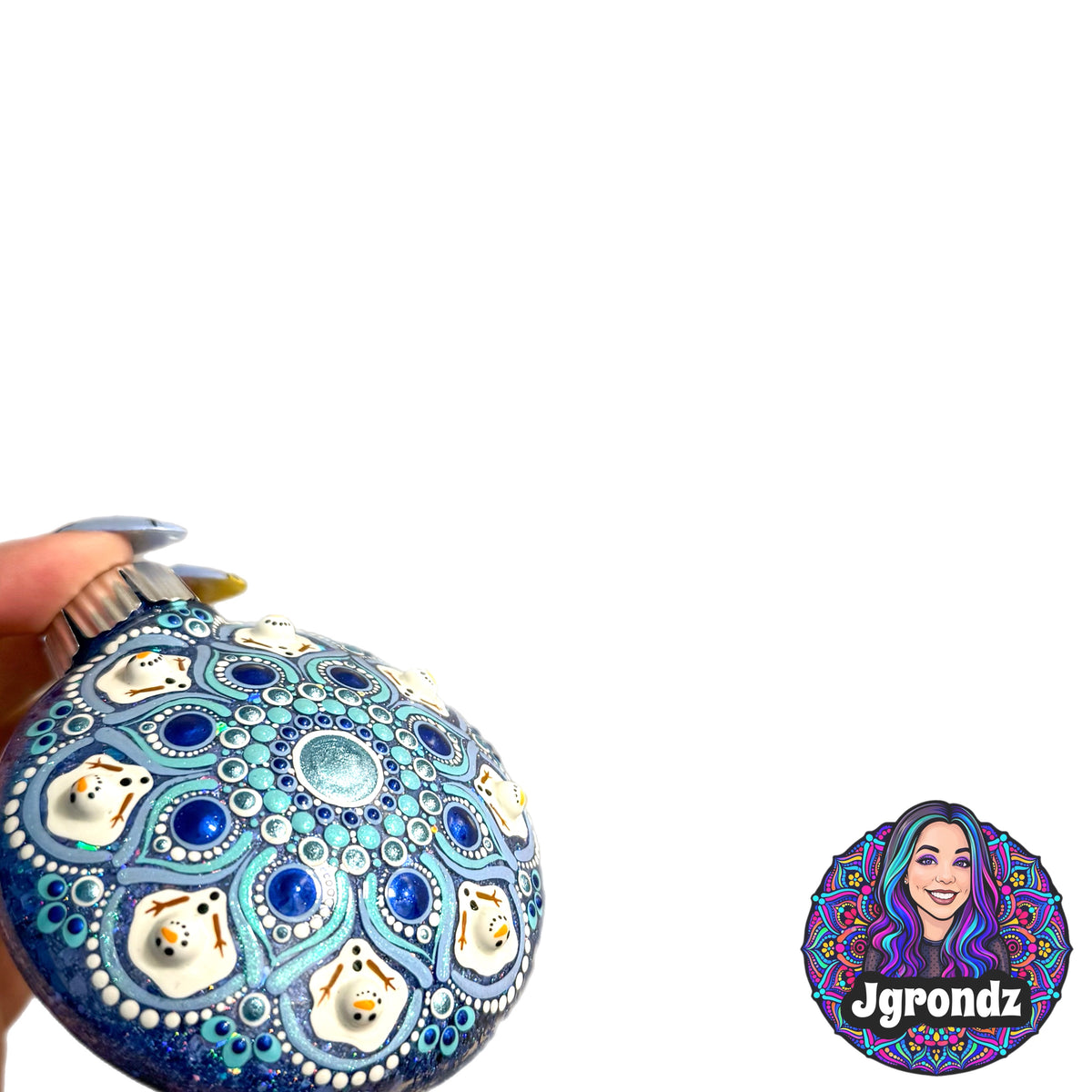 3” Melting Snowman Mandala Ornament
