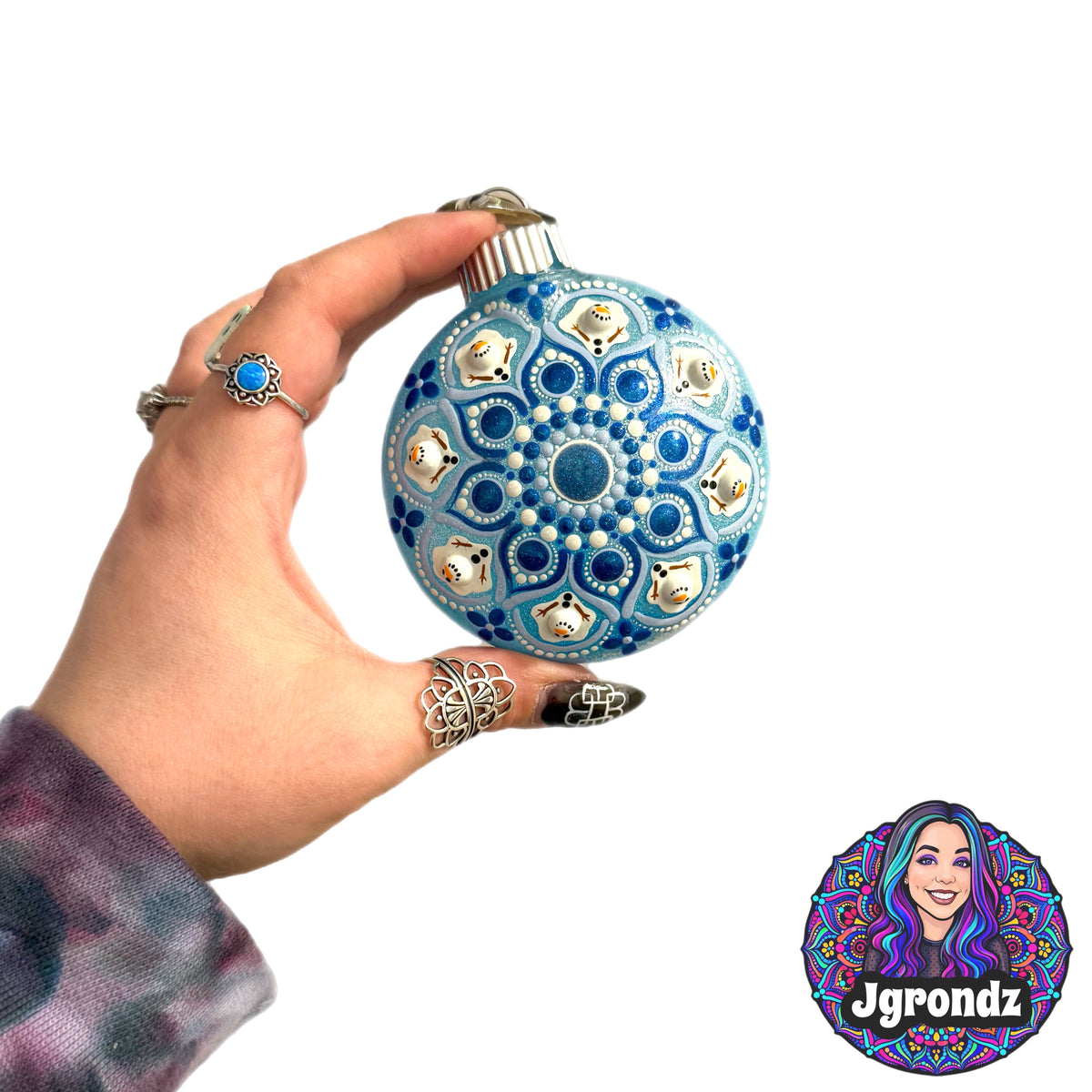 3” Melting Snowman Mandala Ornament