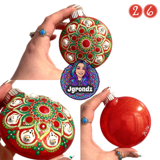 3” Melting Snowman Mandala Ornament