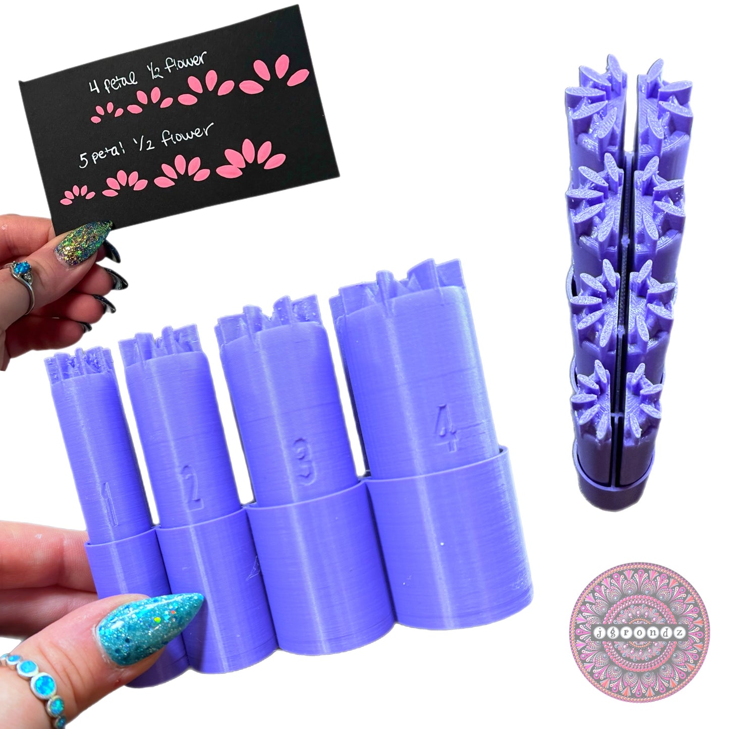 4&5 petal HALF Flower Dotting Tools