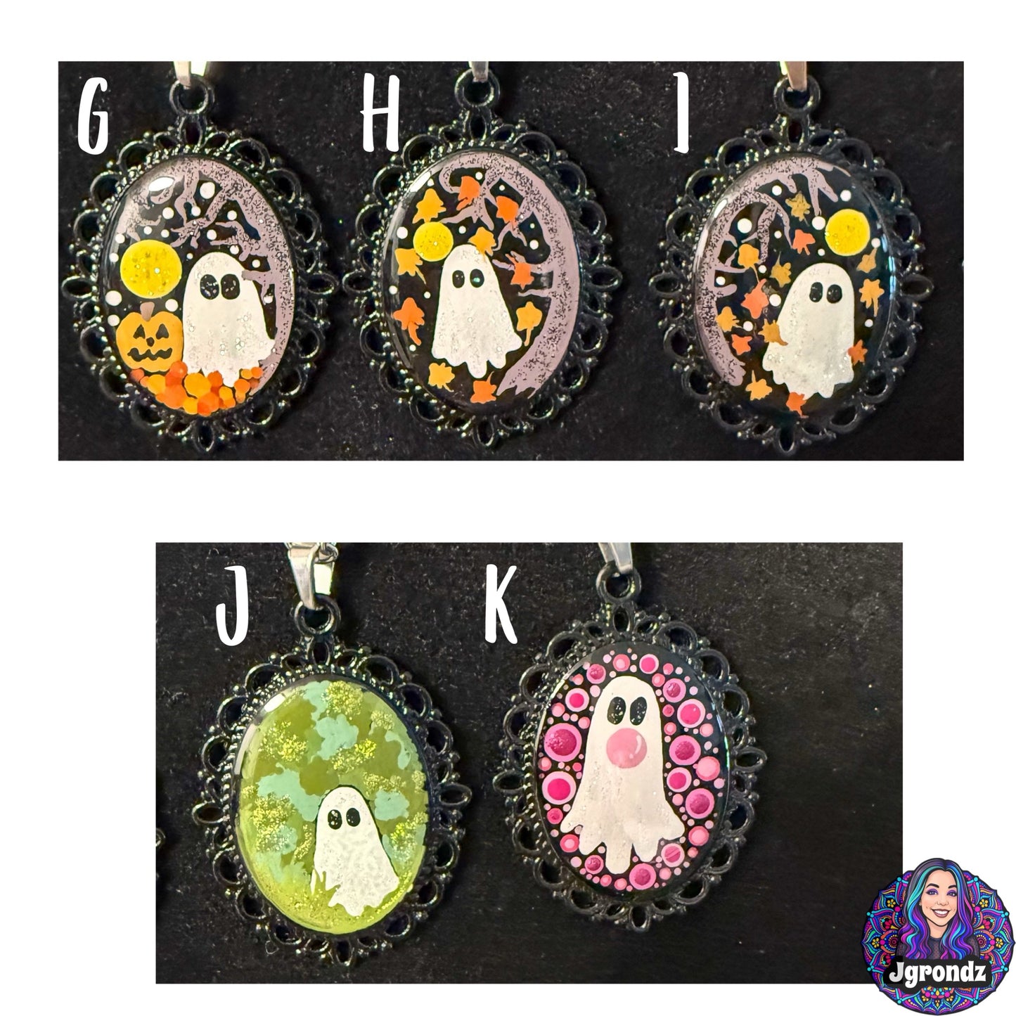 Ghost Pendants (with chain)