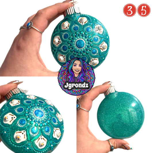 3” Melting Snowman Mandala Ornament
