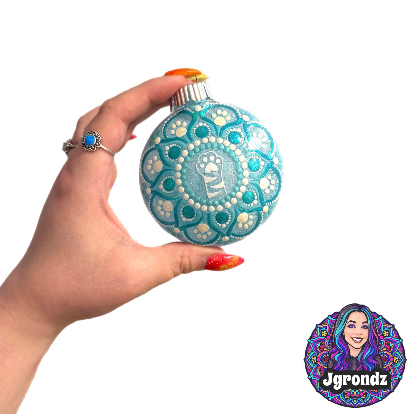 3” Cat Paw Mandala Ornament