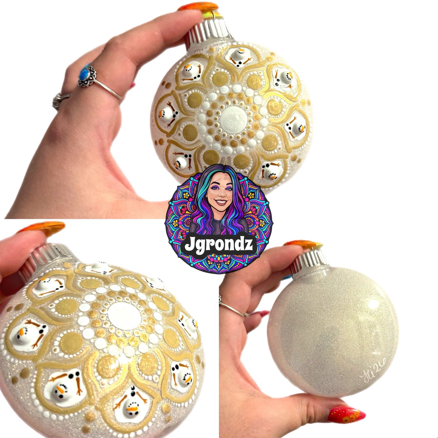 3” Melting Snowman Mandala Ornament