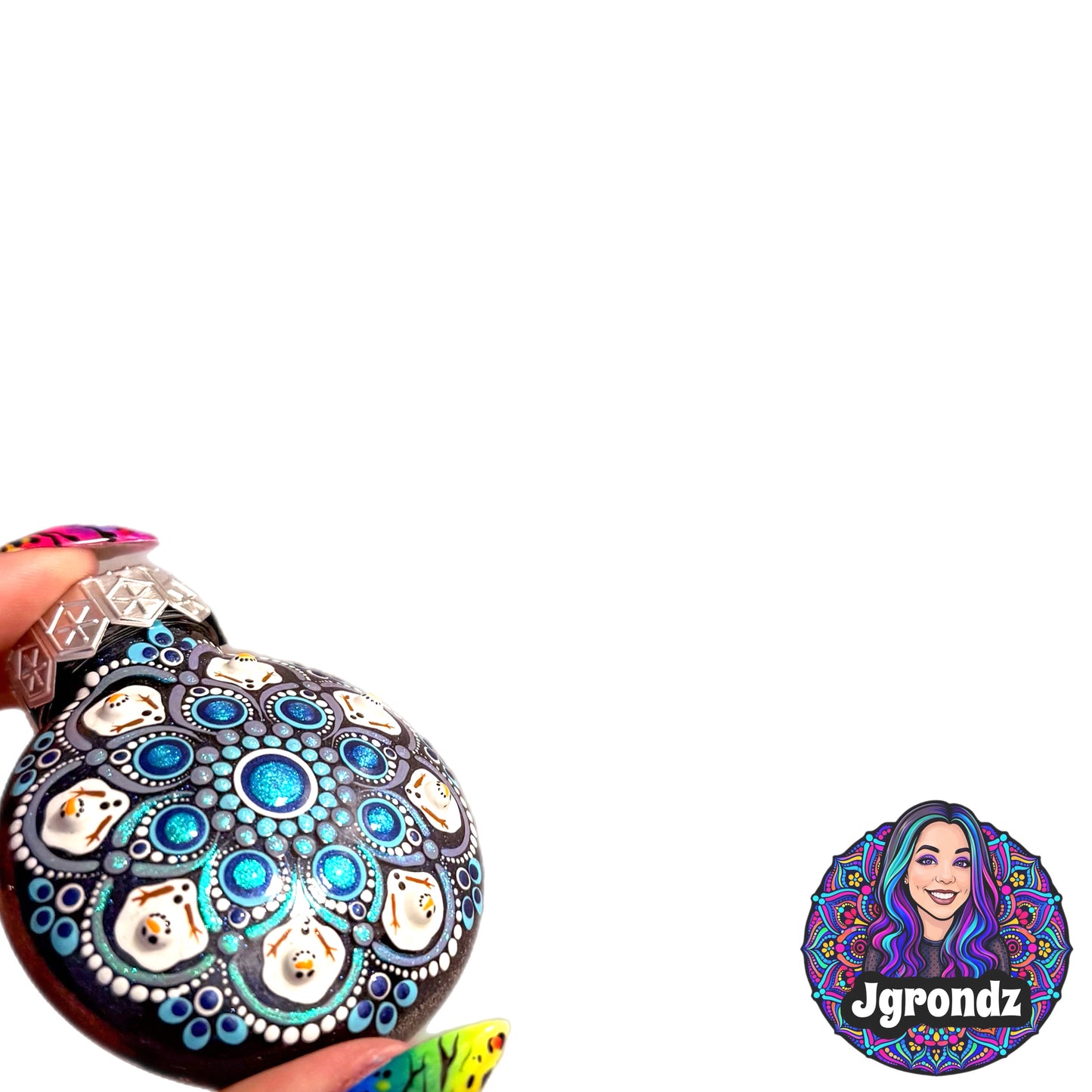 Mini Melting Snowman Mandala Ornament