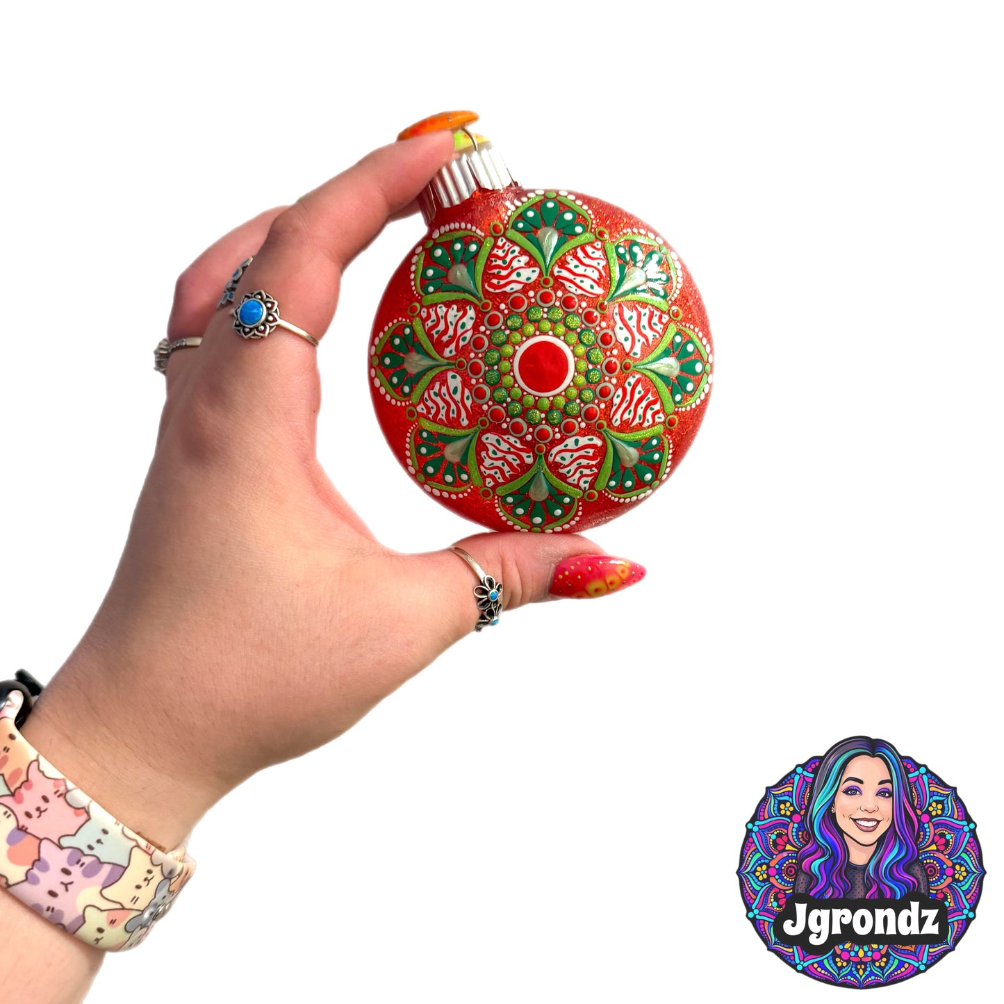 3” Christmas Tree Mandala Ornament