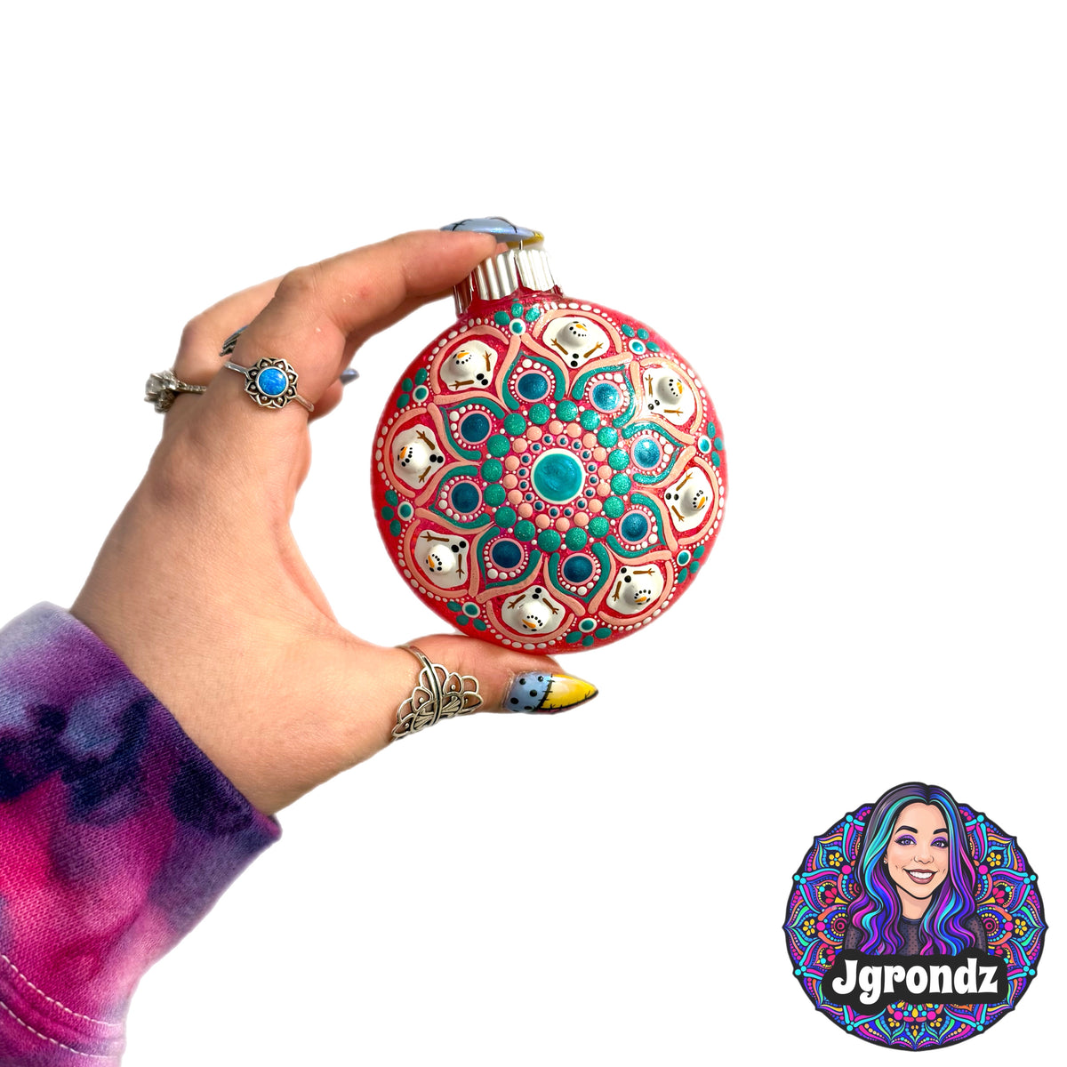 3” Melting Snowman Mandala Ornament