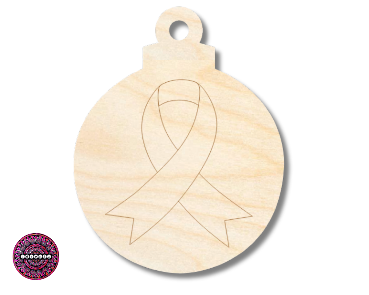 Unfinished Wood Etched Ribbon Ornament Shape | JGrondz | Paint By Line Crafts | up to 30" DIY