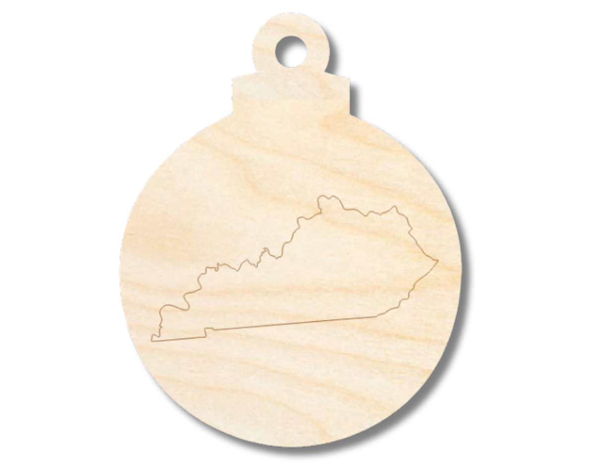 Unfinished Wood Etched Kentucky Ornament Shape | Paint By Line Crafts | up to 30" DIY