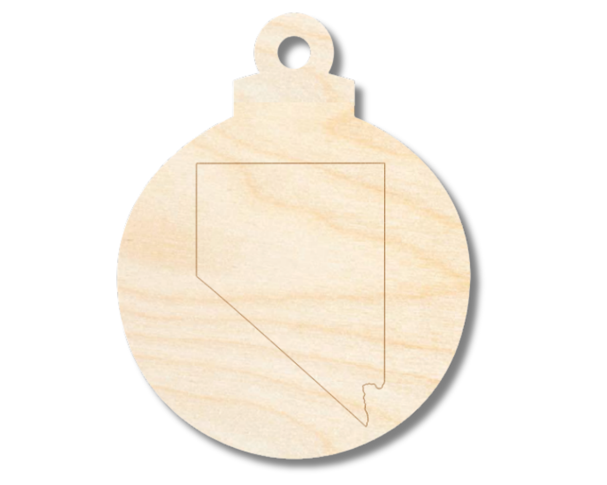 Unfinished Wood Etched Nevada Ornament Shape | Paint By Line Crafts | up to 30" DIY