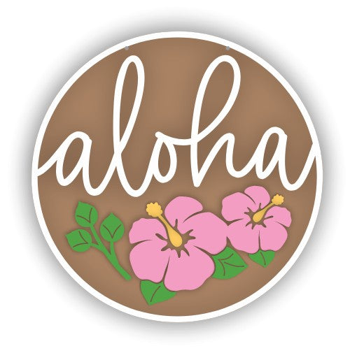 Unfinished Wood Aloha Flowers Door Sign Kit | Wood Craft Cutouts | 1/4" Thick |