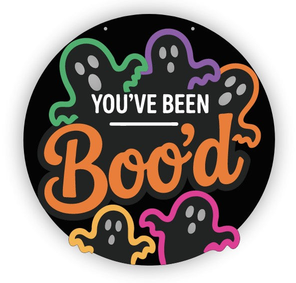 Unfinished Wood You've Been Boo'd Door Sign Kit | Wood Craft Cutouts | 1/4" Thick |