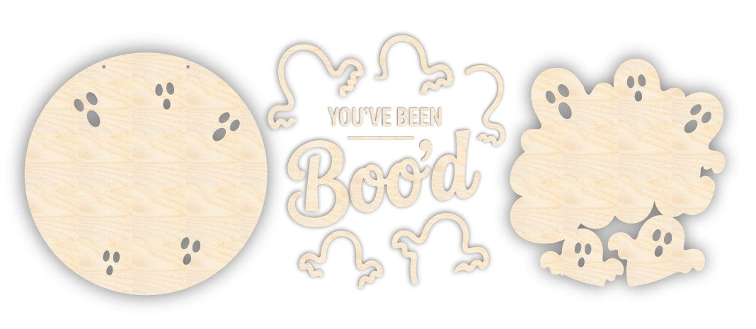 Unfinished Wood You've Been Boo'd Door Sign Kit | Wood Craft Cutouts | 1/4" Thick |