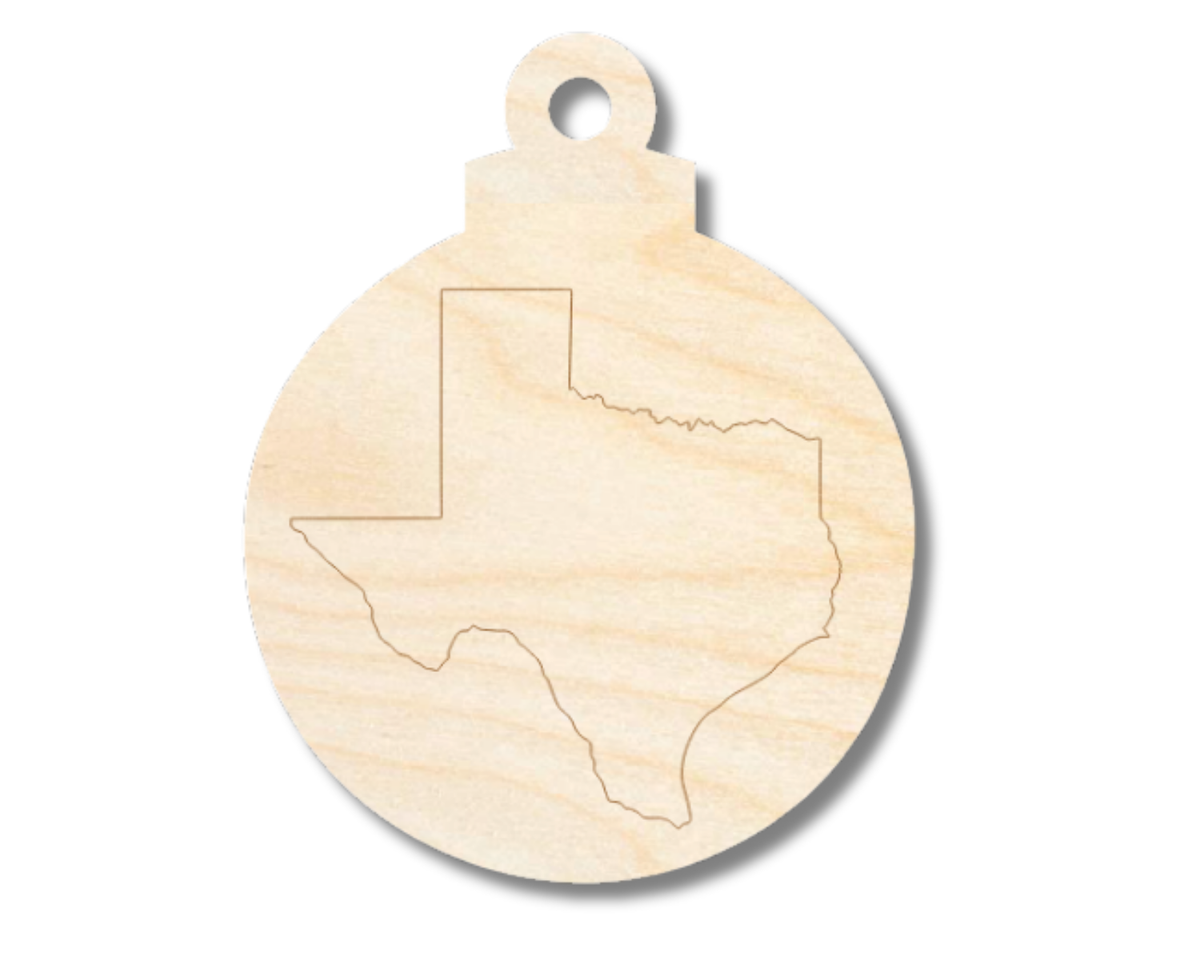 Unfinished Wood Etched Texas Ornament Shape | Paint By Line Crafts | up to 30" DIY