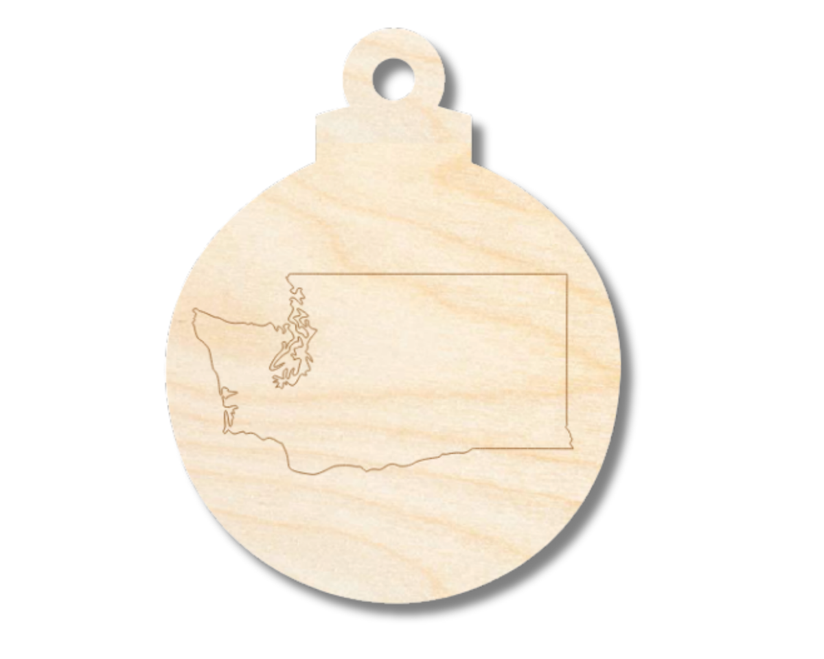 Unfinished Wood Etched Washington Ornament Shape | Paint By Line Crafts | up to 30" DIY