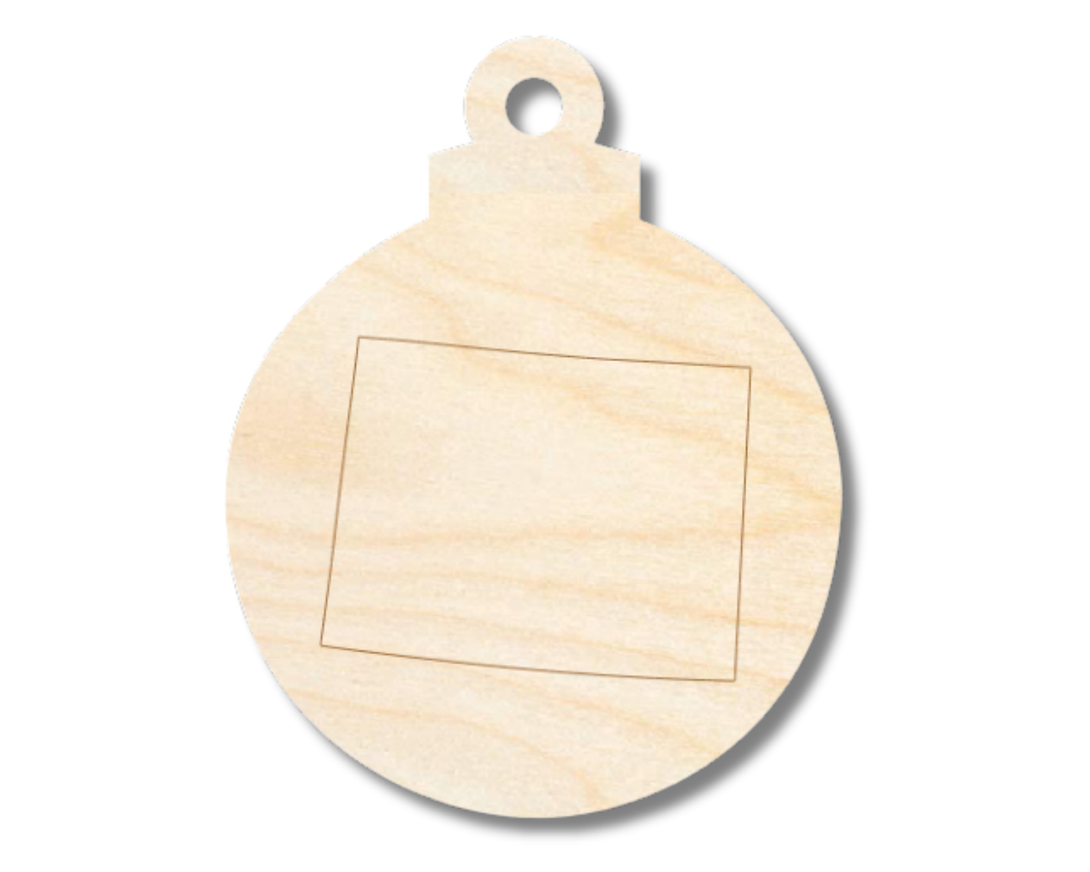 Unfinished Wood Etched Wyoming Ornament Shape | Paint By Line Crafts | up to 30" DIY