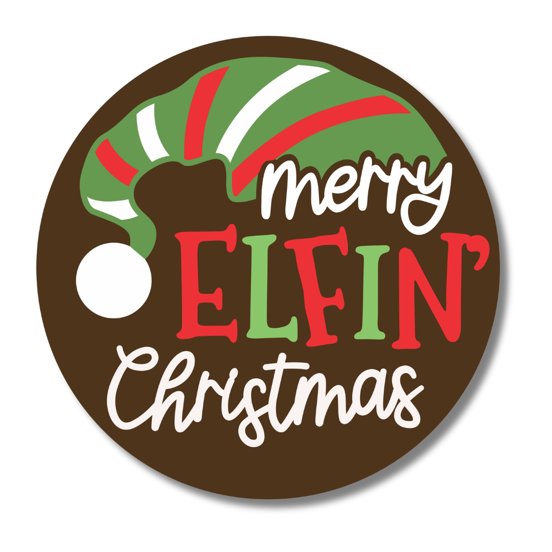 Unfinished Wood Merry Elfin Christmas Door Sign Kit | Wood Craft Cutouts | 1/4" Thick |