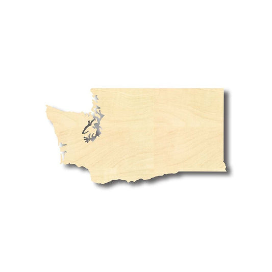Unfinished Wood Washington Shape - State - Craft - up to 46" DIY