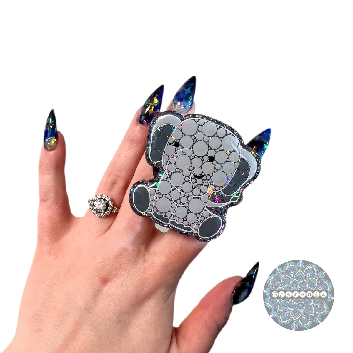 Elephant Dot Art Phone Holder