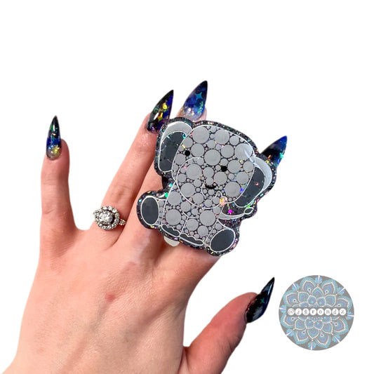 Elephant Dot Art Phone Holder