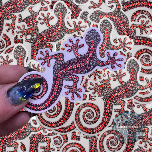 Pink Gecko Dot Art Sticker